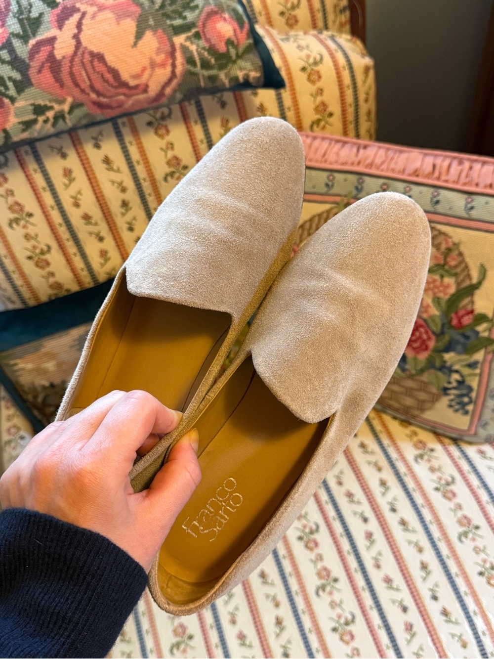 Franco Sarto Leather Loafer Slides 9.5